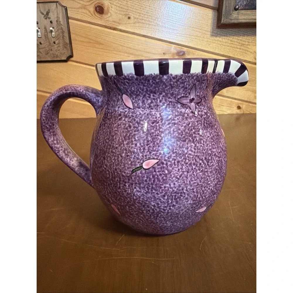 Gatesware By Laurie Gates Purple Pitcher Hydrangeas Microwave Safe